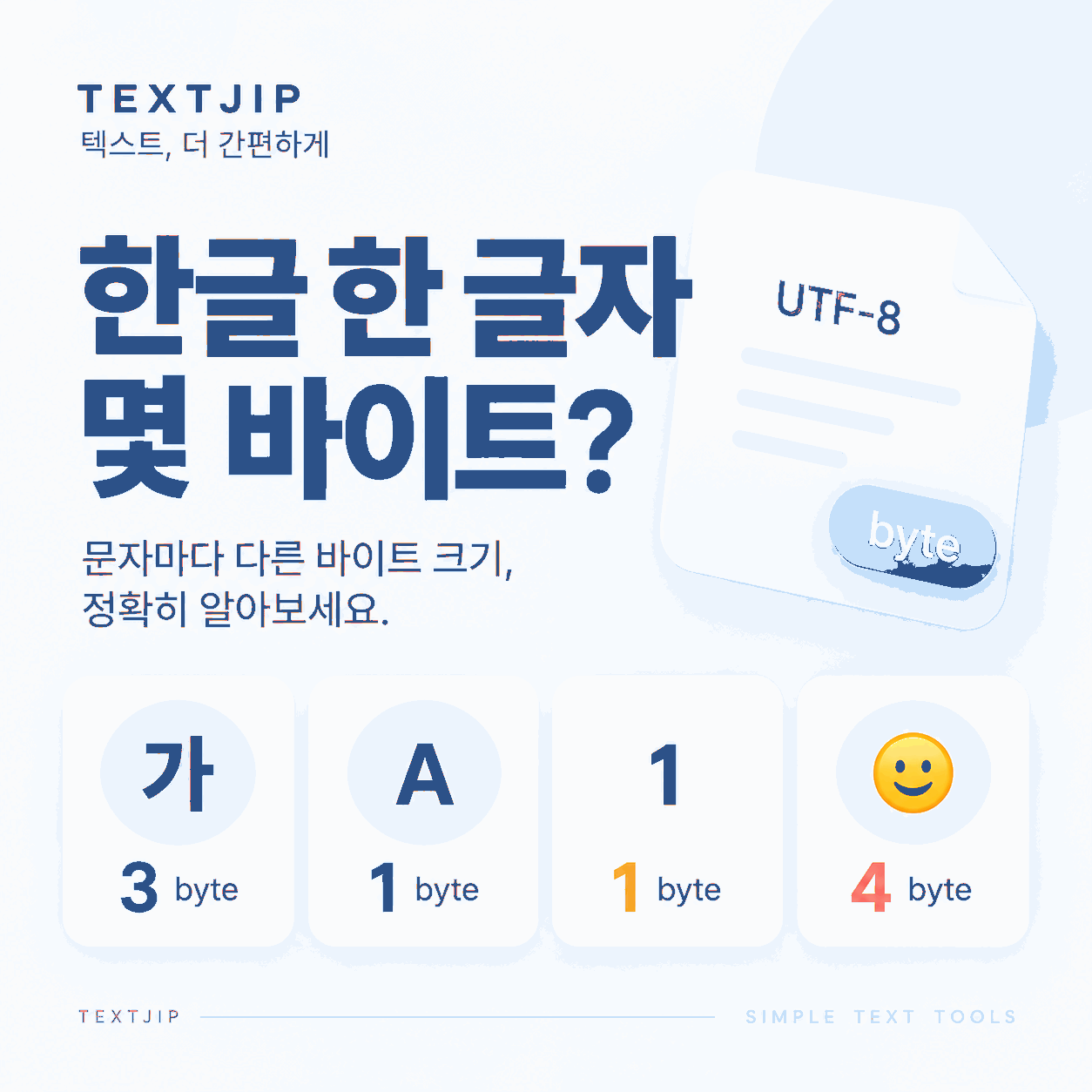 한글 한 글자 몇 바이트